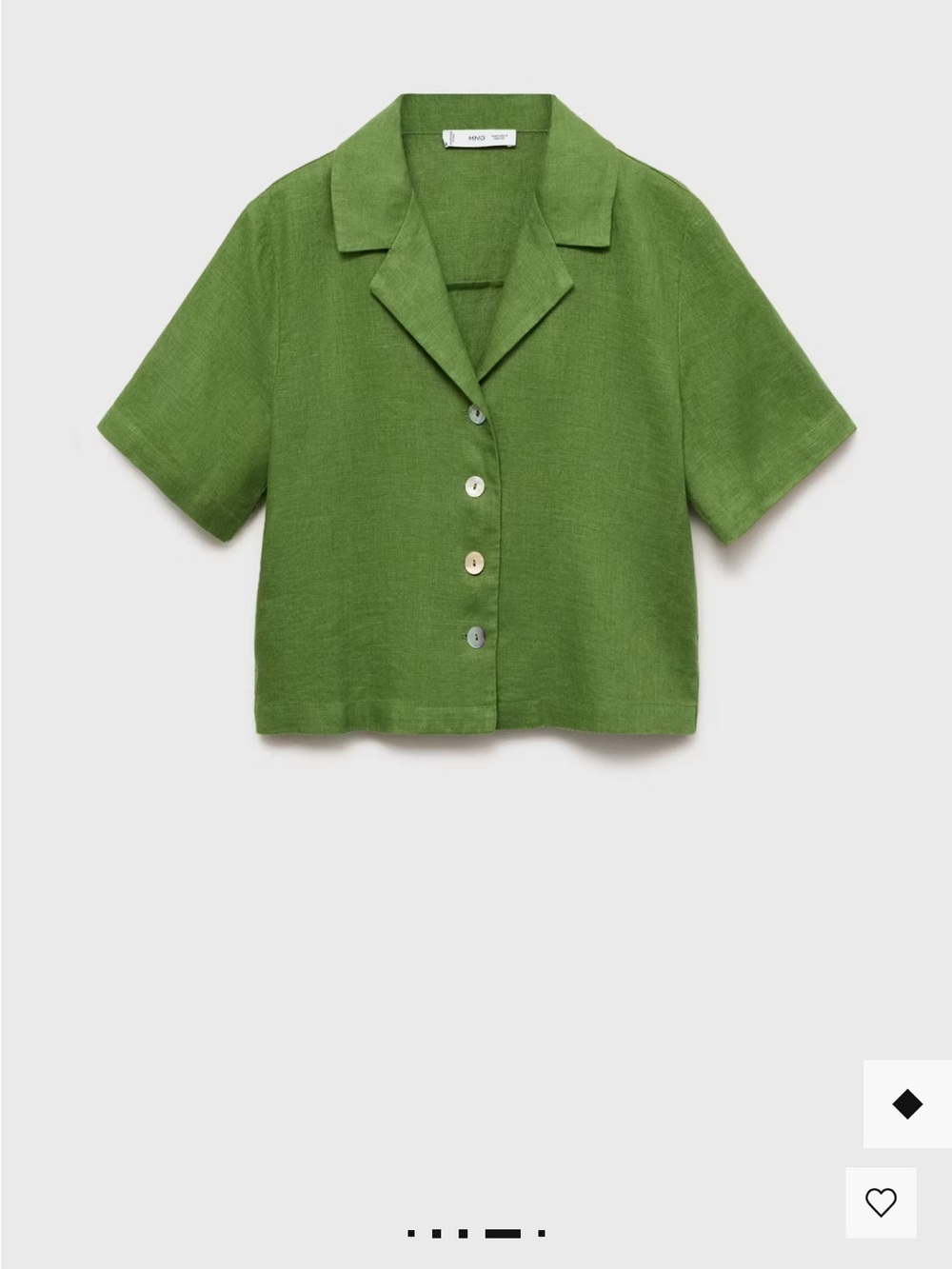 Mango Short Sleeve Shirt in Linen Blend Size S